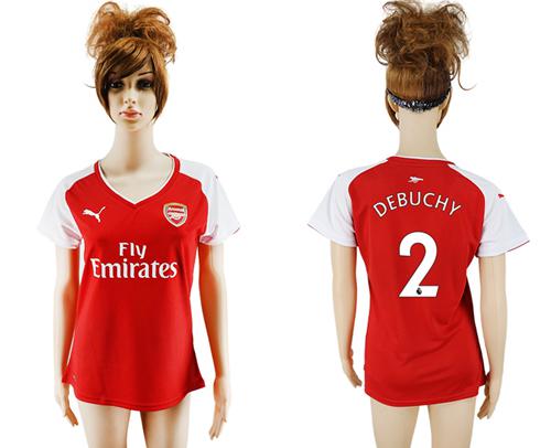 Women's Arsenal #2 Debuchy Home Soccer Club Jersey - Click Image to Close